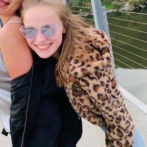 Cheetah Print Fluffy Love Tree Jacket